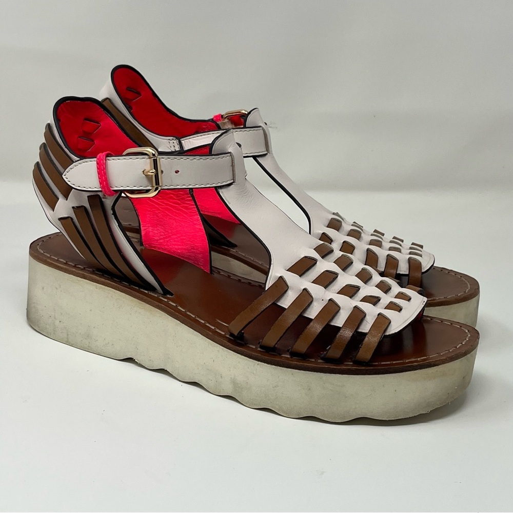 Woman’s Coach Putnam Platform Huaraches Leather Sandals Sz 9